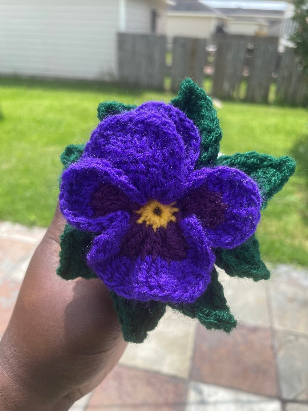 Crochet Pansy, Home Decor Plant, Gift