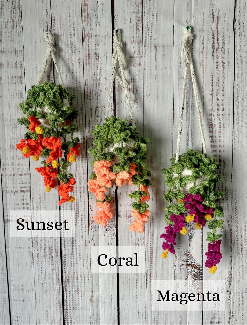 Crochet Vine Flower Plant, Hanging Plant, Home Decor Gift
