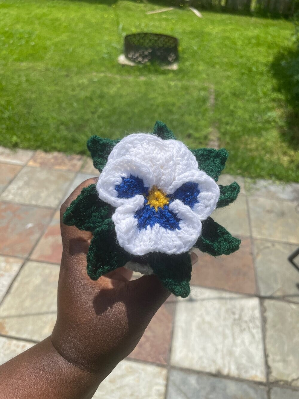 Crochet Pansy, Home Decor Plant, Gift