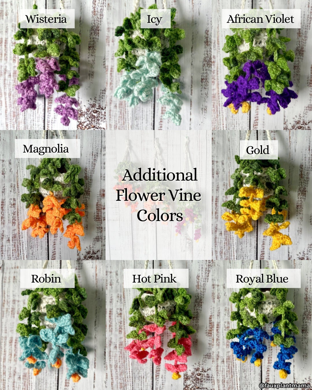 Crochet Vine Flower Plant, Hanging Plant, Home Decor Gift