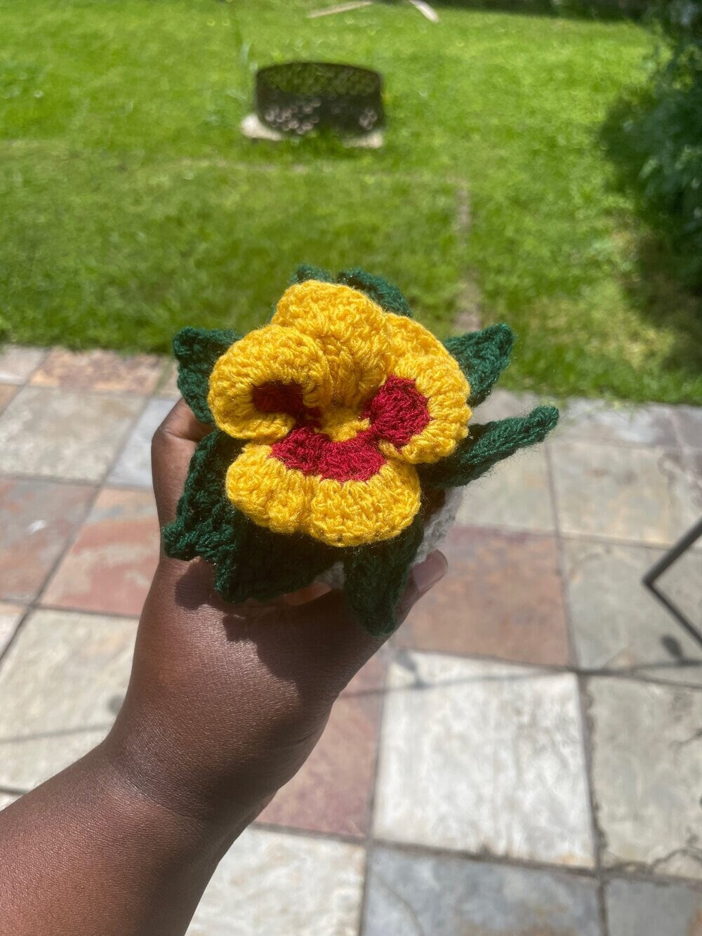 Crochet Pansy, Home Decor Plant, Gift