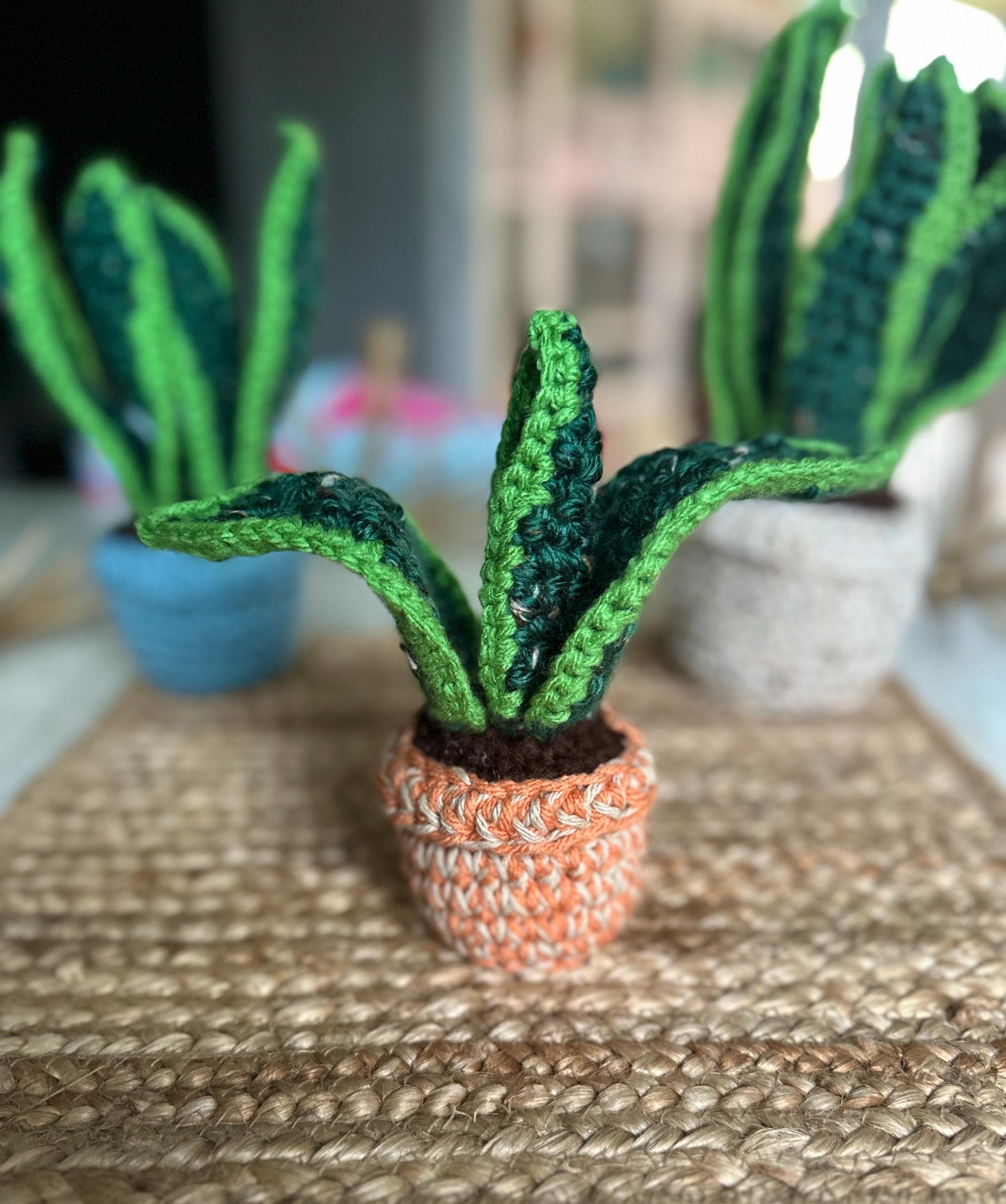 Crochet Snake Plant, Home Decor Gift, Fake Plant