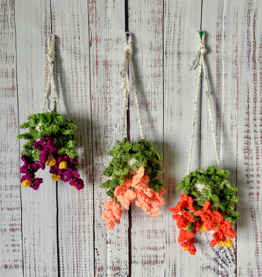 Crochet Vine Flower Plant, Hanging Plant, Home Decor Gift